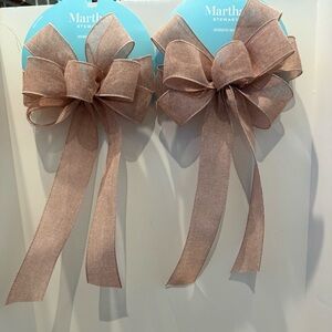 Martha Stewart Elegant Rose Gold Bows- Set of 2- NWT